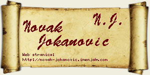 Novak Jokanović vizit kartica